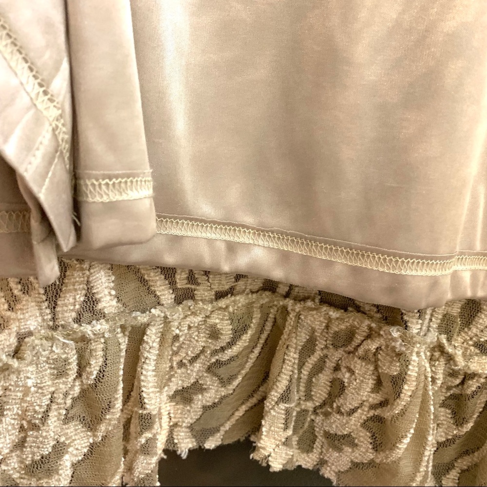 Adorn Tan Lace Ruffled Top - Picture 6 of 9
